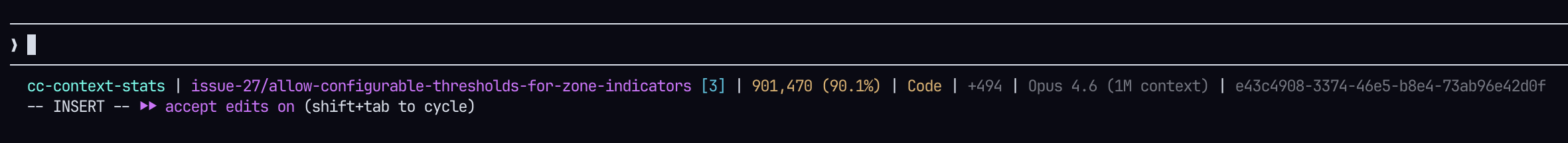 Code-only zone — yellow, context tightening