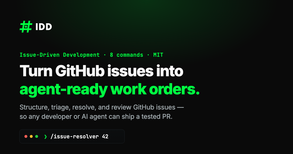 issuedev — GitHub Issue Workflow for AI Coding Agents