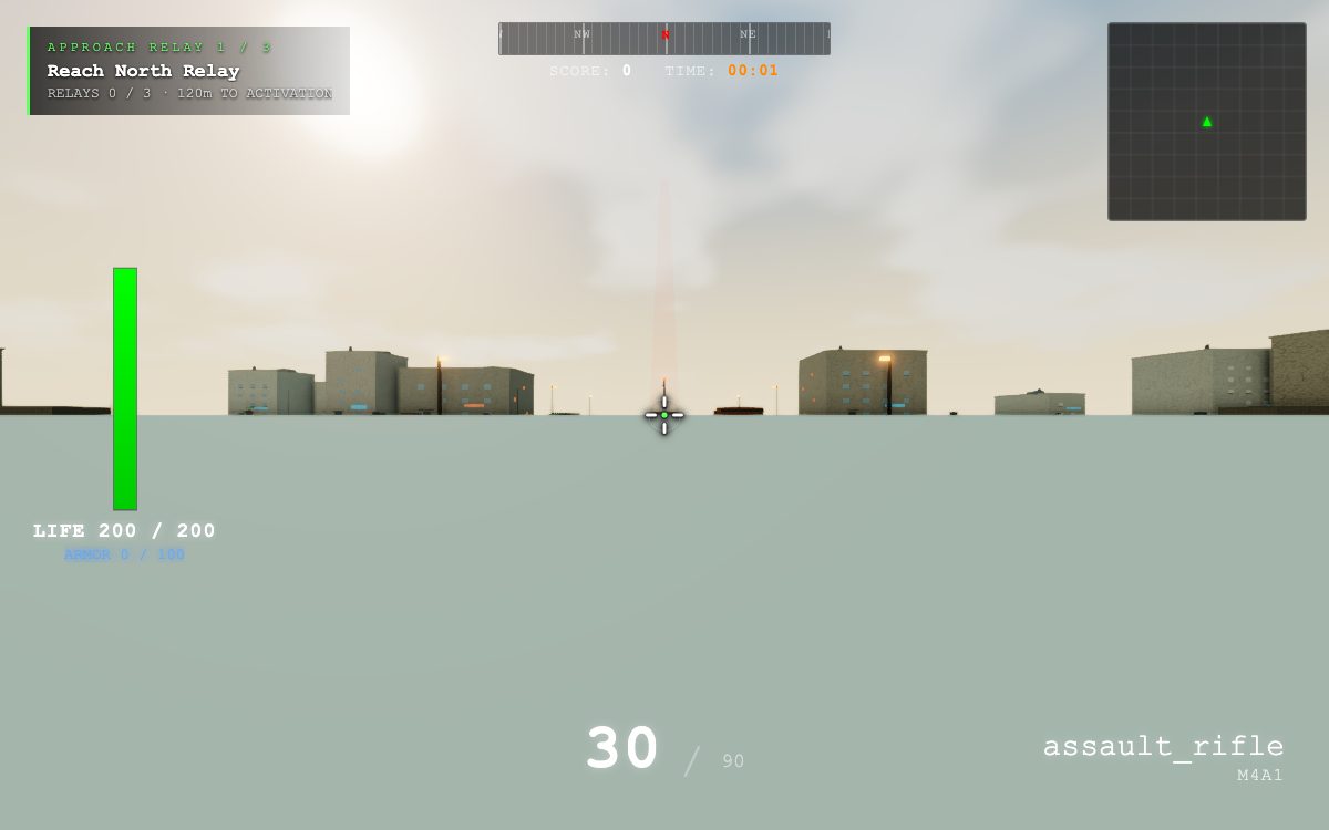Codex of Duty: Black Relay — browser game by Luong Nguyen, play free at luongnv.com, Night districts of Vanta. Activate all three Black Relays, break the Black Core,