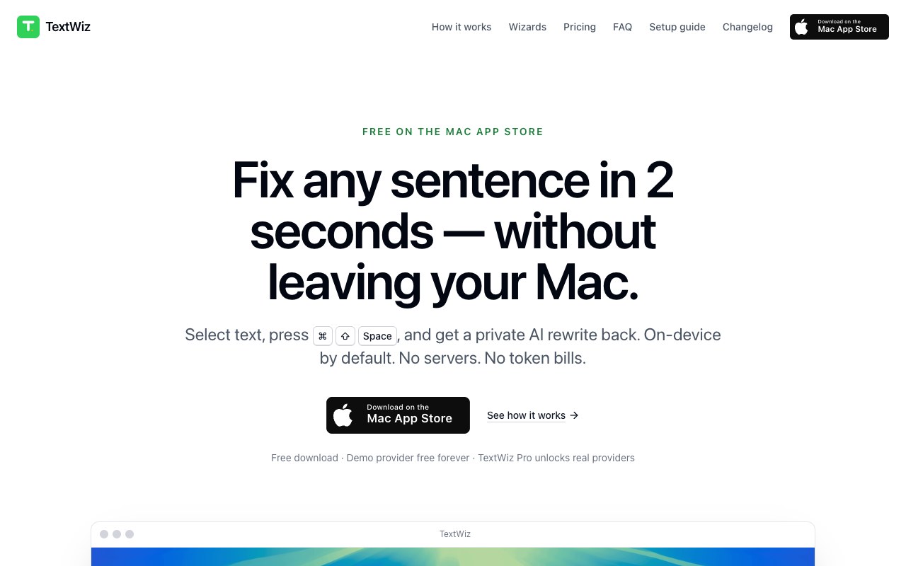 TextWiz — macOS · Writing by Luong Nguyen, available at www.textwiz.pro